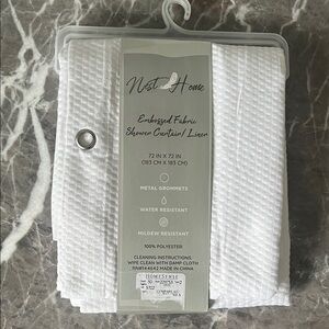 Nest Home White Shower Curtain